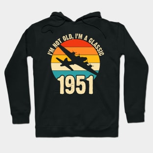 Aircraft Pilot born 1951 70th Birthday Gift Airplane Plane B-17 Bomber Hoodie